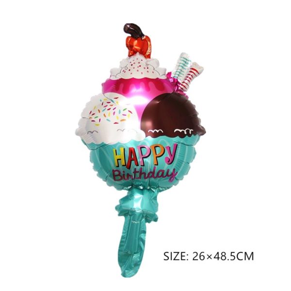 Small Large Ice Cream Pizza Burger Balloon Toy Hot Dog Donut Aluminum Film Balloon Happy Birthday Party Decoration Balloon Mini - Image 2