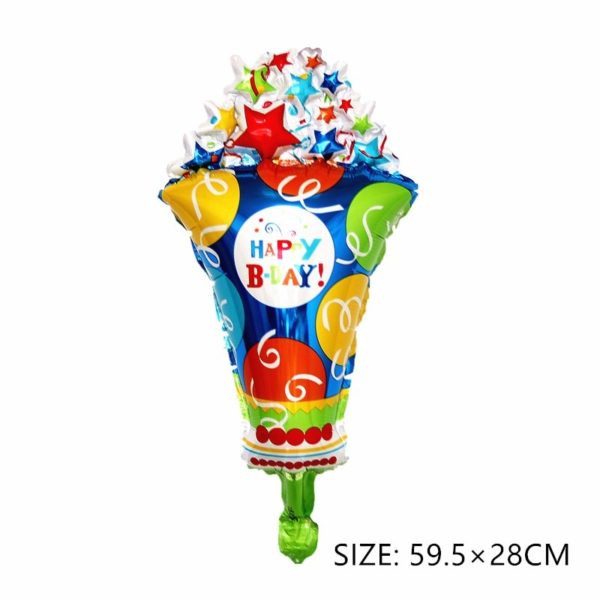 Small Large Ice Cream Pizza Burger Balloon Toy Hot Dog Donut Aluminum Film Balloon Happy Birthday Party Decoration Balloon Mini - Image 3