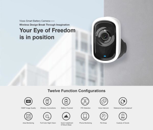 Smart Battery Camera IP Cloud Storage 1080p Wire-Free Security CCTV with AI Inside IP65 Watherproof Outdoor PIR APP Alarm Push - Image 2