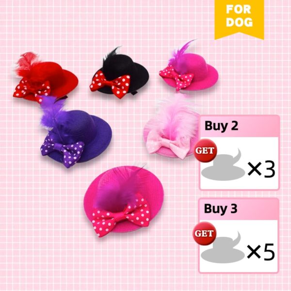 Smiling Cheese Puppy Kitty Hair Decoration Clip Hat Shape Elegant Cute Fits for All Sized Dogs for Decoration Yorkshire Malatese - Image 2