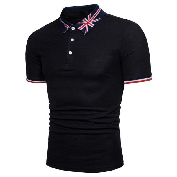 Solid Cotton Slim fit Embroidered Logo On Neckline Oversize Customized Casual Men's Polo T Shirt - Image 2