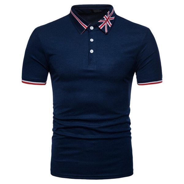 Solid Cotton Slim fit Embroidered Logo On Neckline Oversize Customized Casual Men's Polo T Shirt - Image 3