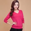 Solid color fashion women's short wool sweater autumn and winter V-neck pullover cashmere long-sleeved sweater 2019 new - Image 3