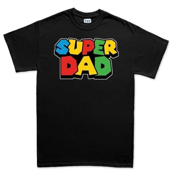 Super Dad Men Tshirt Colorful Short Sleeve Mario Luigi Father Day Gift For Dad SofSpun Cotton Hipster Cool Tops Tee - Image 2