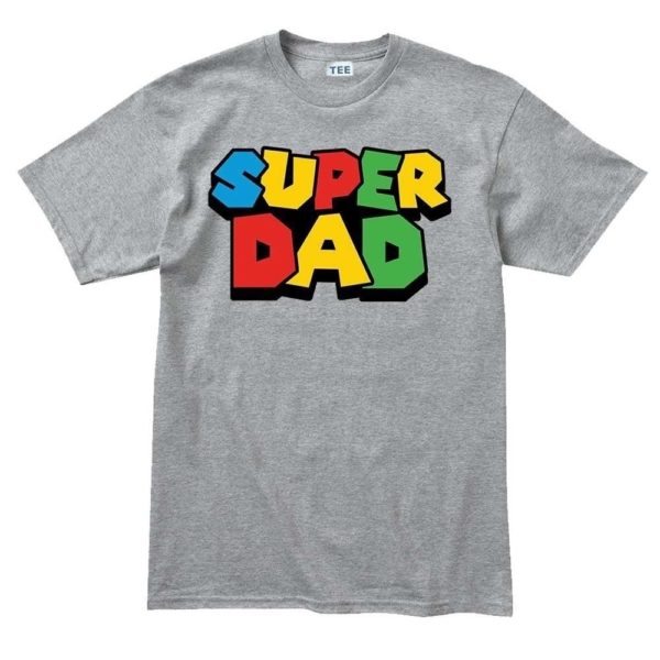 Super Dad Men Tshirt Colorful Short Sleeve Mario Luigi Father Day Gift For Dad SofSpun Cotton Hipster Cool Tops Tee - Image 4