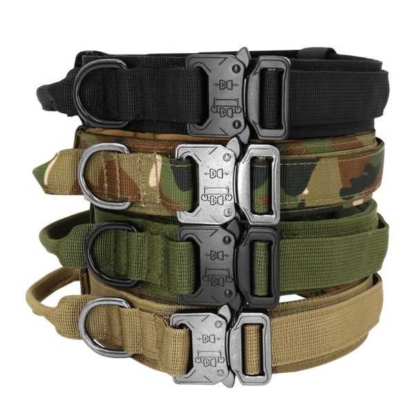 Tactical Dog Collar With Handle Durable Military Nylon Dog Collar Adjustable Training Collar For Large Dogs German Shepherd - Image 2