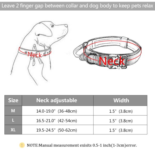 Tactical Dog Collar With Handle Durable Military Nylon Dog Collar Adjustable Training Collar For Large Dogs German Shepherd - Image 6