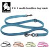 Truelove 7 In 1 Multi-Function Adjustable Dog Lead Hand Free Pet Training Leash Reflective Multi-Purpose Dog Leash Walk 2 Dogs