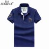 UAICESTAR Brand Cotton Polo Men 2021 New Summer High Quality 3D Embroidery Short Polo Shirt Solid Color Casual Fashion Men Polo