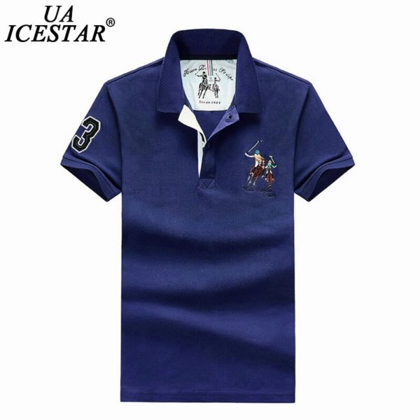 UAICESTAR Brand Cotton Polo Men 2021 New Summer High Quality 3D Embroidery Short Polo Shirt Solid Color Casual Fashion Men Polo