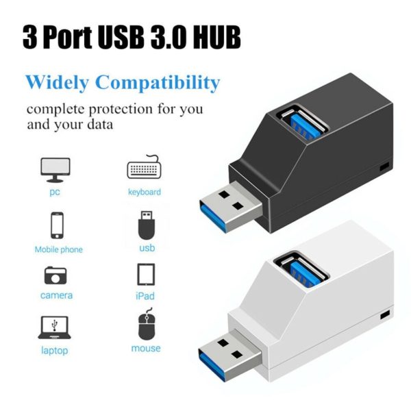 USB 3.0 HUB Adapter Extender Mini Splitter Box 3 Ports for PC Laptop Macbook Mobile Phone High Speed U Disk Reader for Xiaomi - Image 2