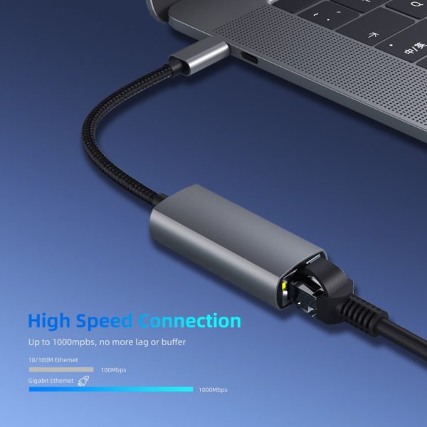 USB C Ethernet USB-C to RJ45 Lan Adapter for MacBook Pro Samsung Galaxy S10/S9/Note20 Type C Network Card USB Ethernet - Image 4