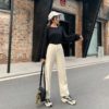 WITHZZ Spring Autumn Wide-leg Jeans Women's High-waist Denim Pants Retro Loose Droop Straight Trousers Jeans - Image 3