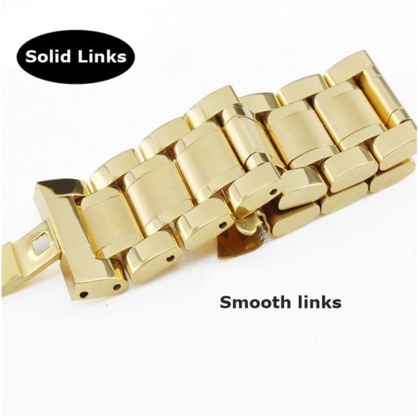 Watch Band 12 14 15 16 17 18 19 20 21mm 22mm 23mm 24mm Stainless Steel Watch Strap Curved End Butterfly Buckle Strap Bracelet - Image 2