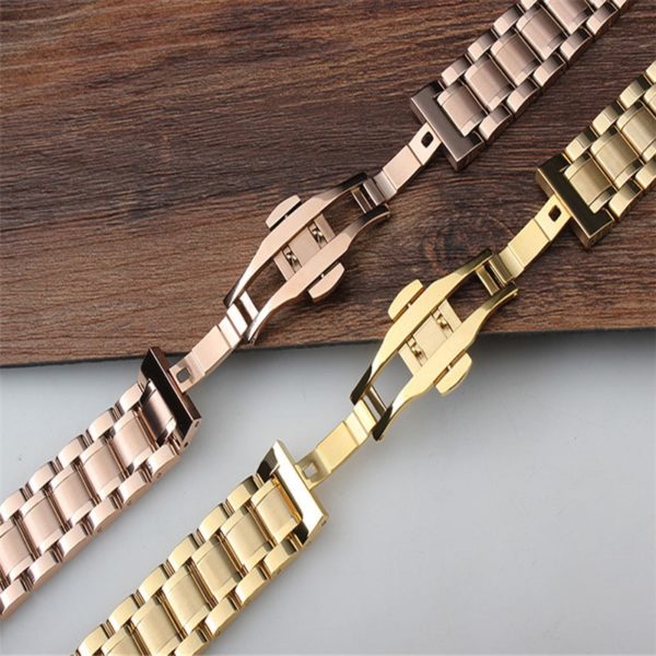 Watch Band 12 14 15 16 17 18 19 20 21mm 22mm 23mm 24mm Stainless Steel Watch Strap Curved End Butterfly Buckle Strap Bracelet - Image 4