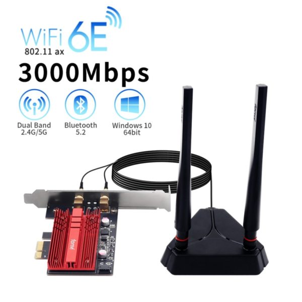 Wi-Fi 6E Intel AX210 Dual Band PCIe Wireless Wifi Network Adapter 2.4G/5G/6Ghz 2400M Wi-Fi Card Bluetooth 5.2 PCI Express Wlan - Image 2