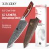 XINZUO 8.5 inches Chef Knife Japanese VG10 Damascus Kitchen Knives Stainless Steel Slicing Meat Cooking Knife Rosewood Handle
