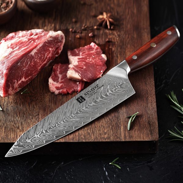 XINZUO 8.5 inches Chef Knife Japanese VG10 Damascus Kitchen Knives Stainless Steel Slicing Meat Cooking Knife Rosewood Handle - Image 6