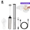 YAJIAO Portable Rechargeable Electric Milk Frother Foam Maker Handheld Foamer High Speeds Drink Mixer Frothing Wand for Coffee