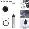 YAJIAO Portable Rechargeable Electric Milk Frother Foam Maker Handheld Foamer High Speeds Drink Mixer Frothing Wand for Coffee - Image 4