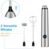 YAJIAO USB Rechargeable Blender Milk Frother Handheld Electric Mixer Foam Maker Stainless Whisk 3 Speed for Coffee Cappuccino - Image 3