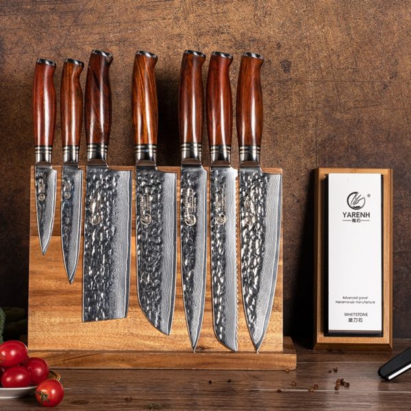 YARENH Professional Chef Knife Set - Kitchen Magnetic Knife Holder - Japanese Damascus Stainless Steel Knives Sets - Chef's Gift - Image 6