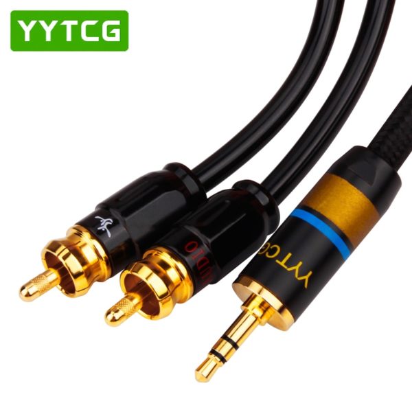 YYTCG RCA Cable HiFi Stereo 3.5mm to 2RCA Audio Cable AUX RCA Jack 3.5 Y Splitter for Amplifiers Audio Home Theater Cable RCA - Image 3