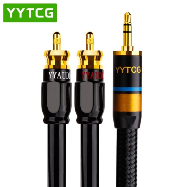 YYTCG RCA Cable HiFi Stereo 3.5mm to 2RCA Audio Cable AUX RCA Jack 3.5 Y Splitter for Amplifiers Audio Home Theater Cable RCA