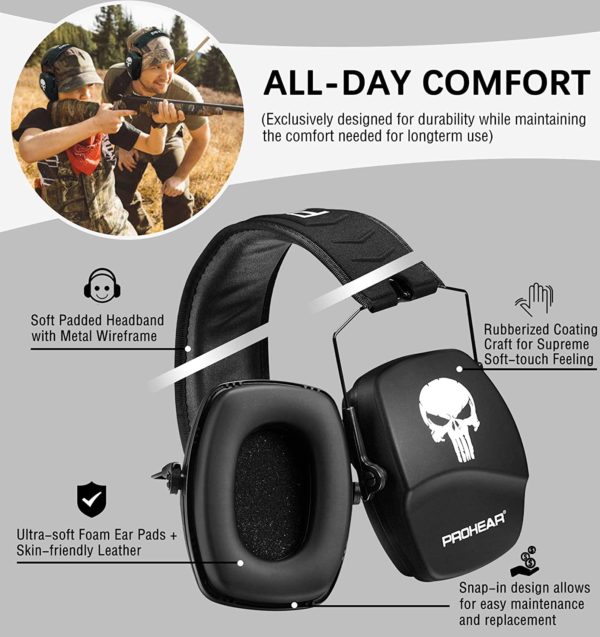 ZOHAN Ear Protection Noise Reduction NRR26db Shooting hearing Earmuffs Skull Cartoon ear muffs noise cancelling for headphones - Image 5