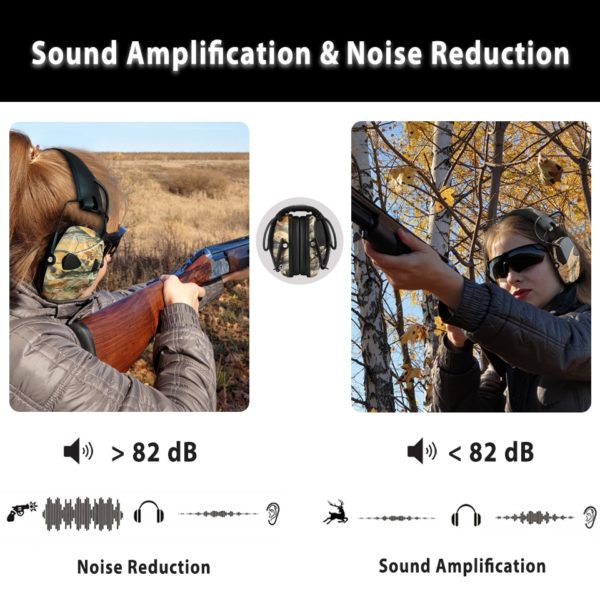 ZOHAN Tactical Electronic Earmuff for Hunting shooting headphones Noise reduction Hearing Protective Ear Protection NRR 22db - Image 2