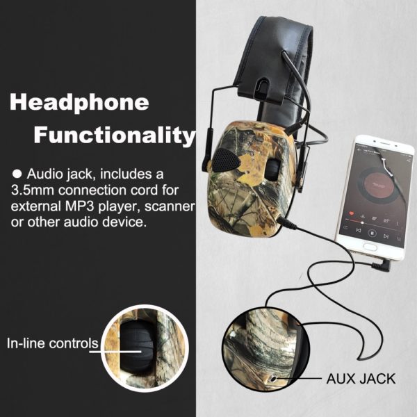 ZOHAN Tactical Electronic Earmuff for Hunting shooting headphones Noise reduction Hearing Protective Ear Protection NRR 22db - Image 4