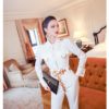 spring and autumn office lady fashion brand female women girls long sleeve white jumpsuits clothing - Image 3