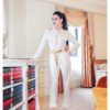 spring and autumn office lady fashion brand female women girls long sleeve white jumpsuits clothing - Image 4