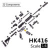 1:6 PUBG M416 HK416 Rifle Assembly Gun Model Assembling Puzzles Building Bricks For Action Figure