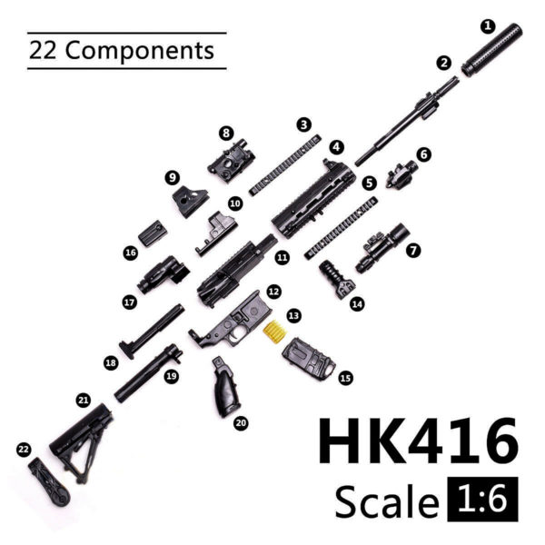 1:6 PUBG M416 HK416 Rifle Assembly Gun Model Assembling Puzzles Building Bricks For Action Figure