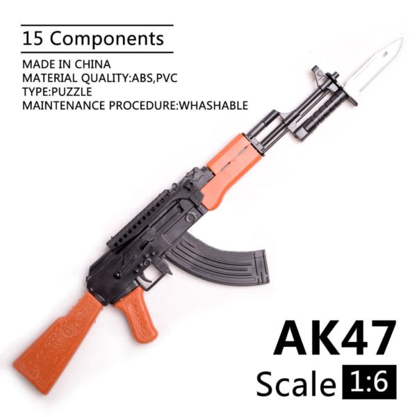 1/6 Scale AK47 Rifle Toy Gun Model Assembly Puzzles Building Bricks Gun Soldier Weapon For Action Figures