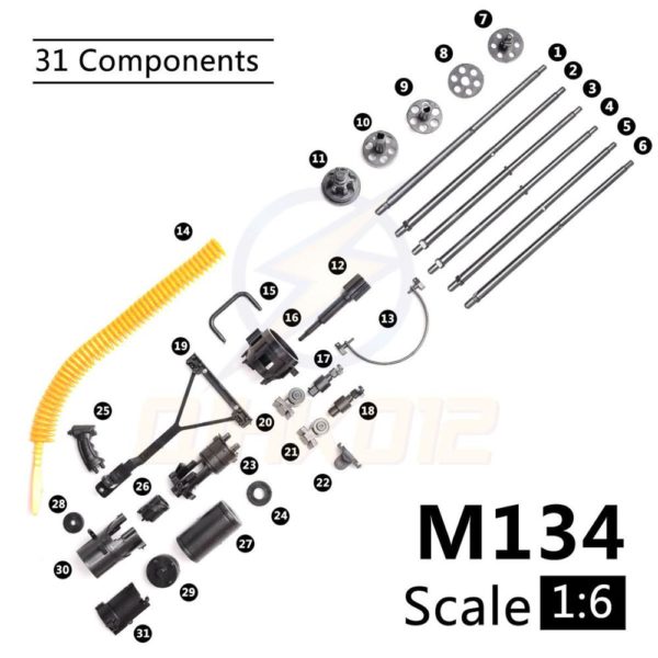 1/6 Scale M134 Minigun Gatling Machine Gun Assembly Model US Army TERMINATOR Fit For 12" - Image 3