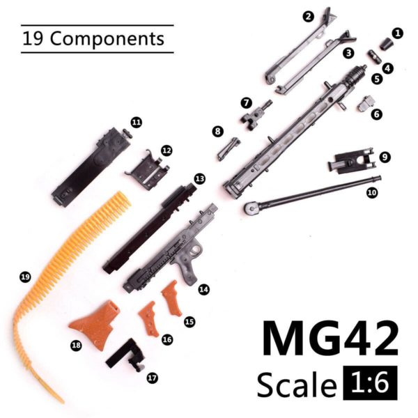 1/6 Scale MG42 Toy Gun Model Assembly Puzzles Building Bricks Gun Soldier Machine Gun Fit 12"Action Figure - Image 2