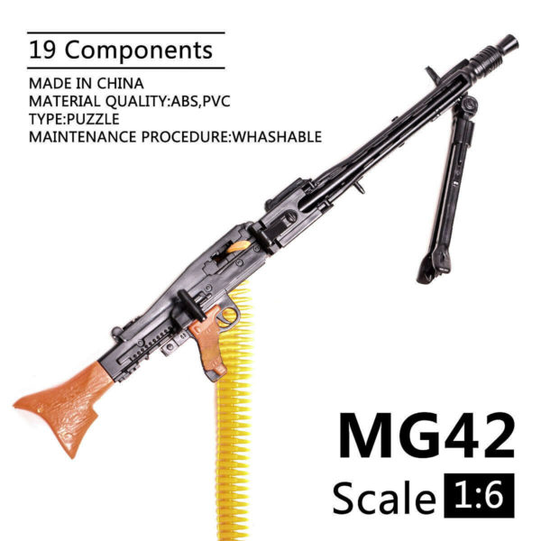 1/6 Scale MG42 Toy Gun Model Assembly Puzzles Building Bricks Gun Soldier Machine Gun Fit 12"Action Figure