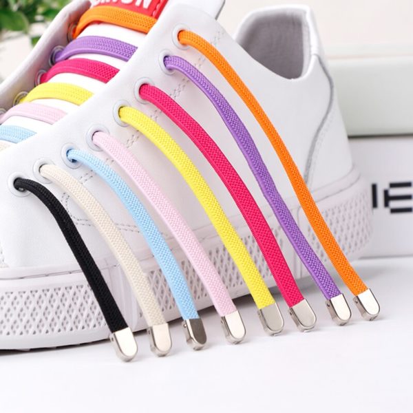 1 Pair Elastic Shoelaces No Tie Shoe laces Outdoor Leisure Sneakers Quick Safety Flat Shoe lace Kids And Adult Unisex Lazy laces - Image 5