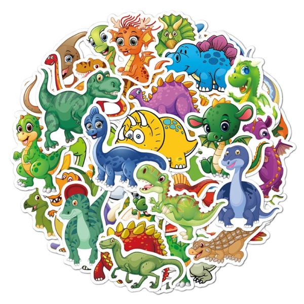 10/30/50PCS Cute Cartoon Dinosaur Stickers DIY Phone Snowboard Laptop Luggage Fridge Guitar Graffiti Waterproof Classic Stickers - Image 2