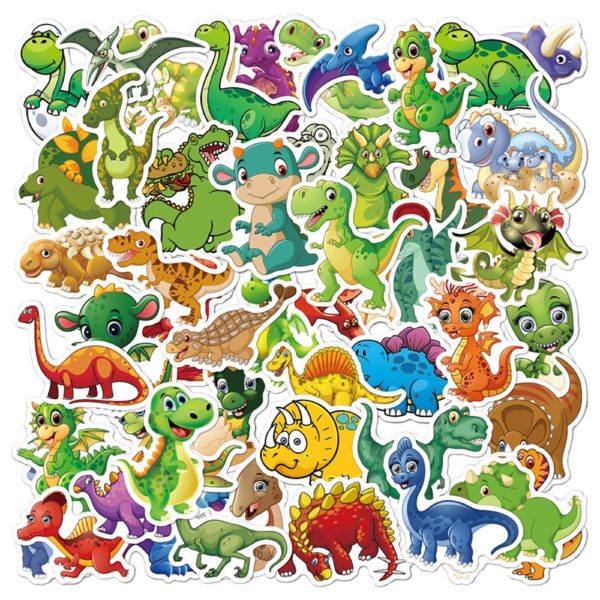 10/30/50PCS Cute Cartoon Dinosaur Stickers DIY Phone Snowboard Laptop Luggage Fridge Guitar Graffiti Waterproof Classic Stickers