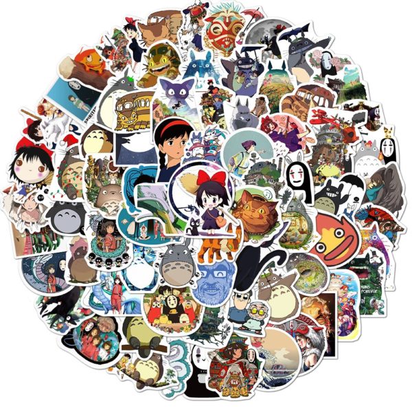 10/50/100Pcs Japanese Anime Stickers Ghibli Hayao Miyazaki Totoro Spirited Away Princess Mononoke KiKi Stationery Sticker - Image 2