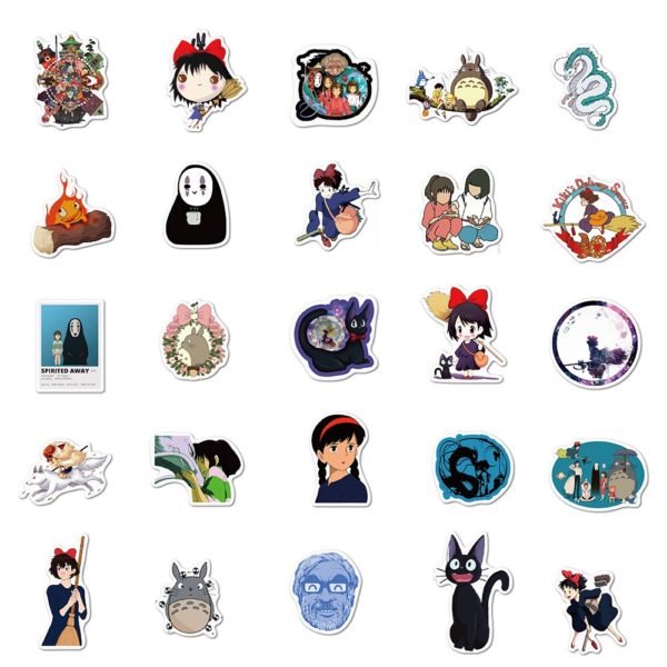 10/50/100Pcs Japanese Anime Stickers Ghibli Hayao Miyazaki Totoro Spirited Away Princess Mononoke KiKi Stationery Sticker - Image 4