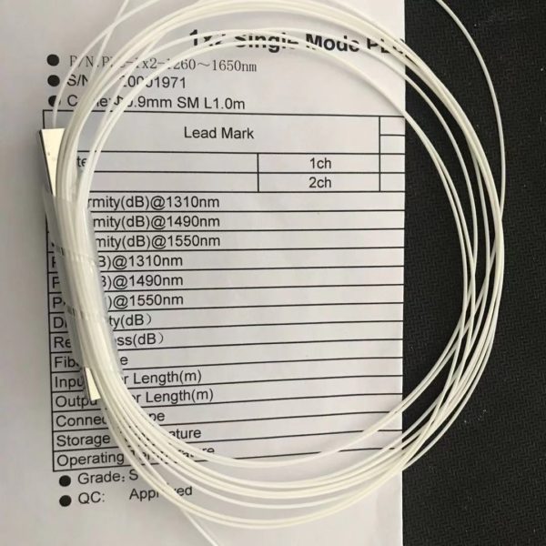 10pcs/lot 1x2 1x4 1x8 1x16 fiber optic PLC splitter without connector cable 0.9mmMini Blockless 2,4 Ports PLC Splitter - Image 2