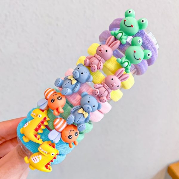 10pcs/set Animal Fruit Nylon Elastic Hair Bands Ponytail Holder for Girls Baby Rubber Gum Scrunchies Children Hair Accessories - Image 5