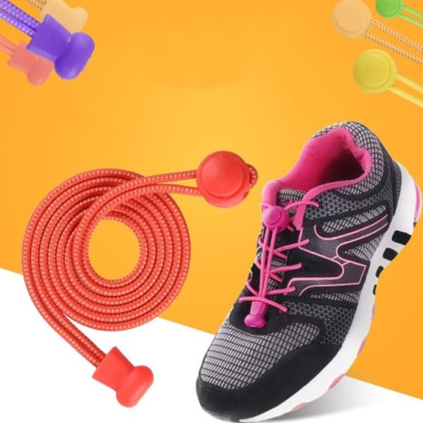 1Pair Sneaker ShoeLaces Elastic No Tie Shoe Laces Stretching Lock Lazy Laces Quick Rubber Round Shoelace Shoestrings 17 Colors