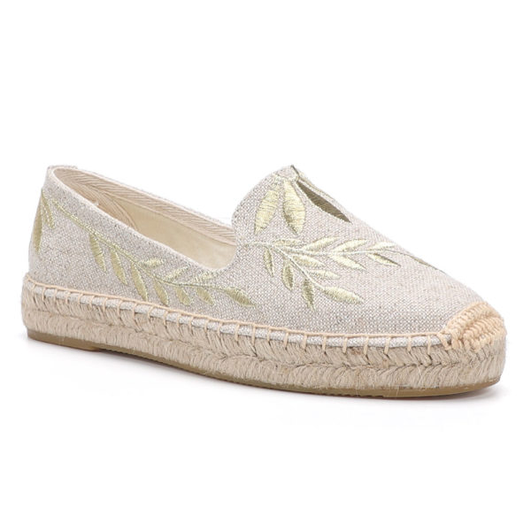 2020 Hot Sale Real Flat Platform Hemp Rubber Slip-on Casual Floral Zapatillas Mujer Sapatos Womens Espadrilles Flat Shoes - Image 2