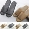 2020 New Simple Fashion Unisex Slippers Hotel Travel Spa Portable Men Slippers Disposable Home Guest Indoor Linen Men Slipper - Image 3