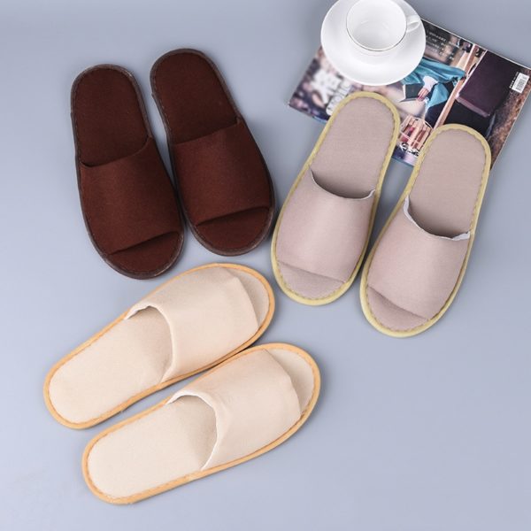 2020 New Simple Unisex Slippers Hotel Travel Spa Portable Men Slippers Disposable Home Guest Indoor Cotton Fabric Men Slipper - Image 2